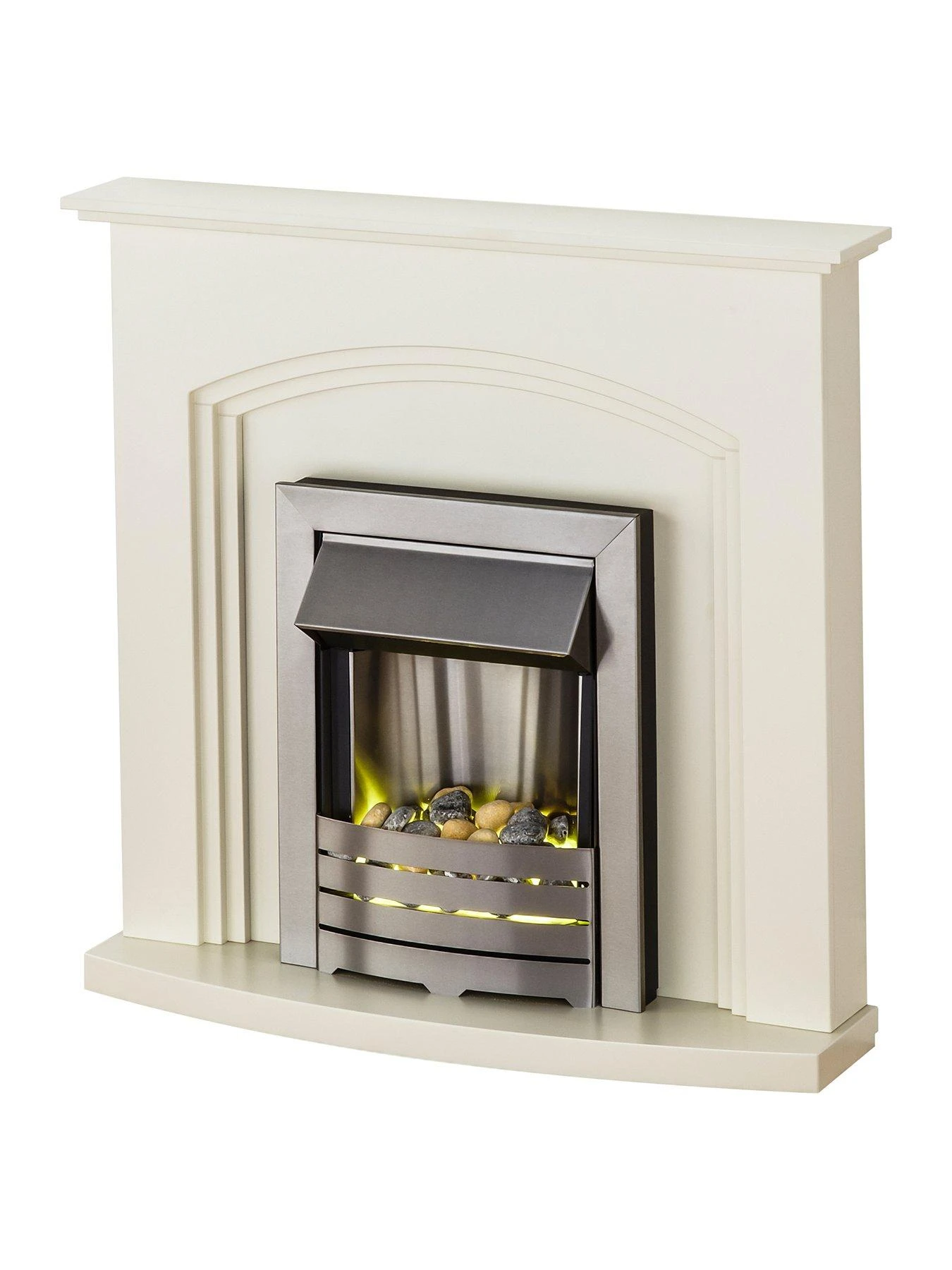Adam Fires & Fireplaces Truro Electric Fireplace Suite With Brushed Steel Inset Fire - Image 2