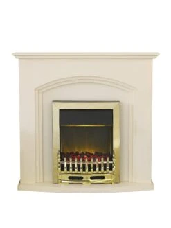 Adam Fires & Fireplaces Truro Electric Fireplace Suite With Brass Inset Fire