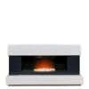 Adam Fires & Fireplaces Verona White/Grey Electric Fireplace Suite