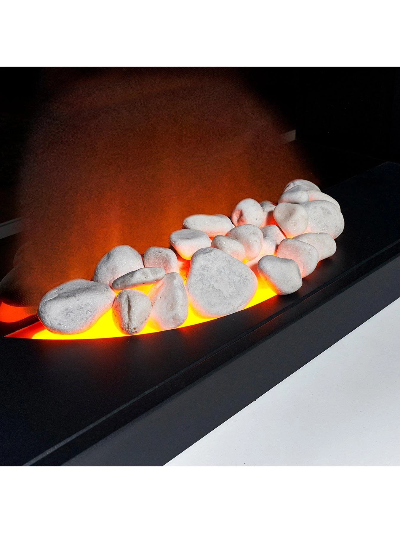 Adam Fires & Fireplaces Verona White/Grey Electric Fireplace Suite - Image 3