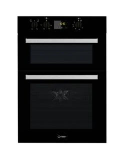 Indesit Aria IDD6340BL Built-in Double Electric Oven - Black