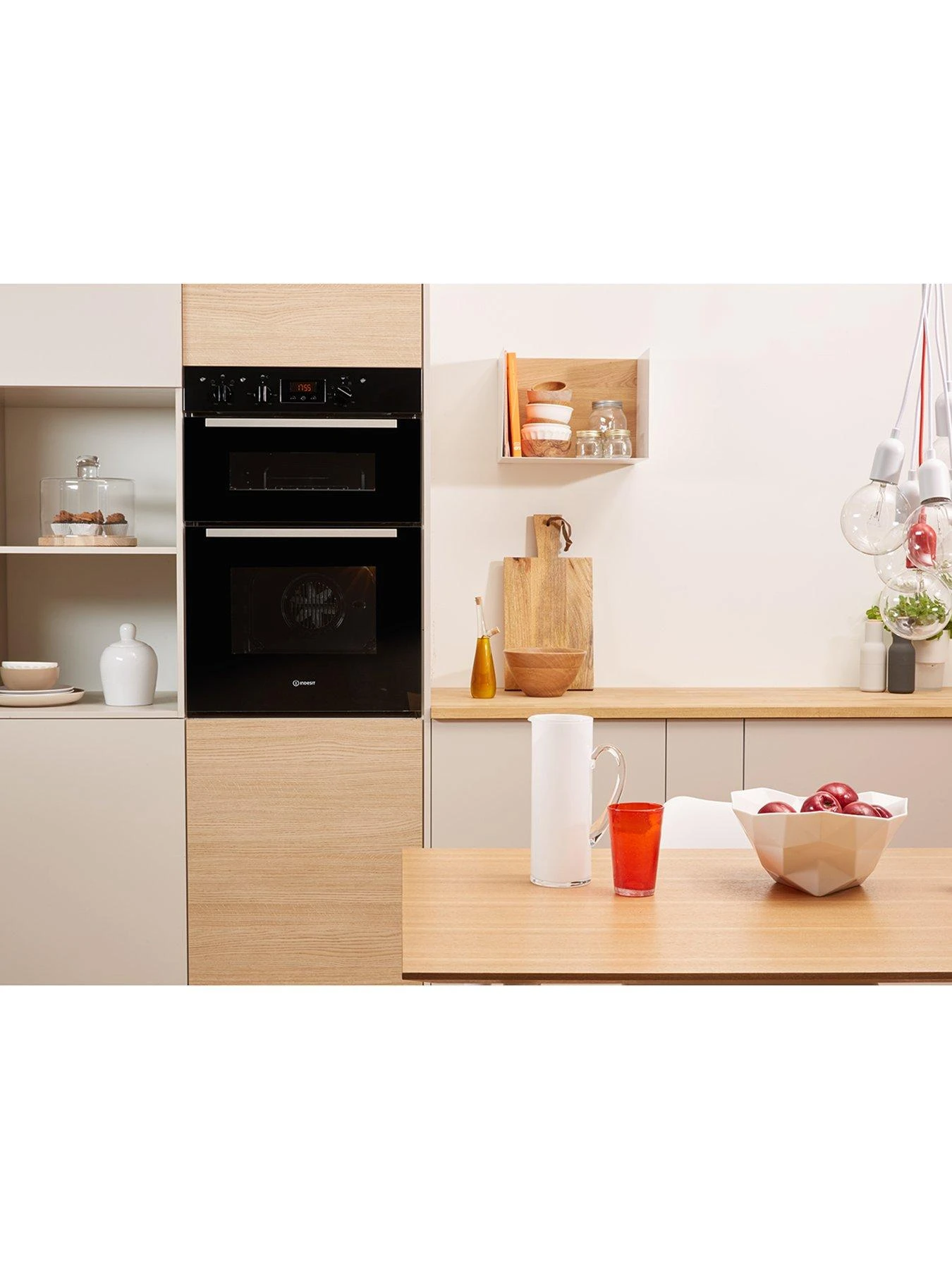 Indesit Aria IDD6340BL Built-in Double Electric Oven - Black - Image 2