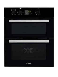 Indesit Aria IDU6340BL Built-Under Double Electric Oven - Black