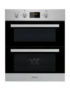 Indesit Aria IDU6340IX Built-Under Double Electric Oven - Stainless Steel
