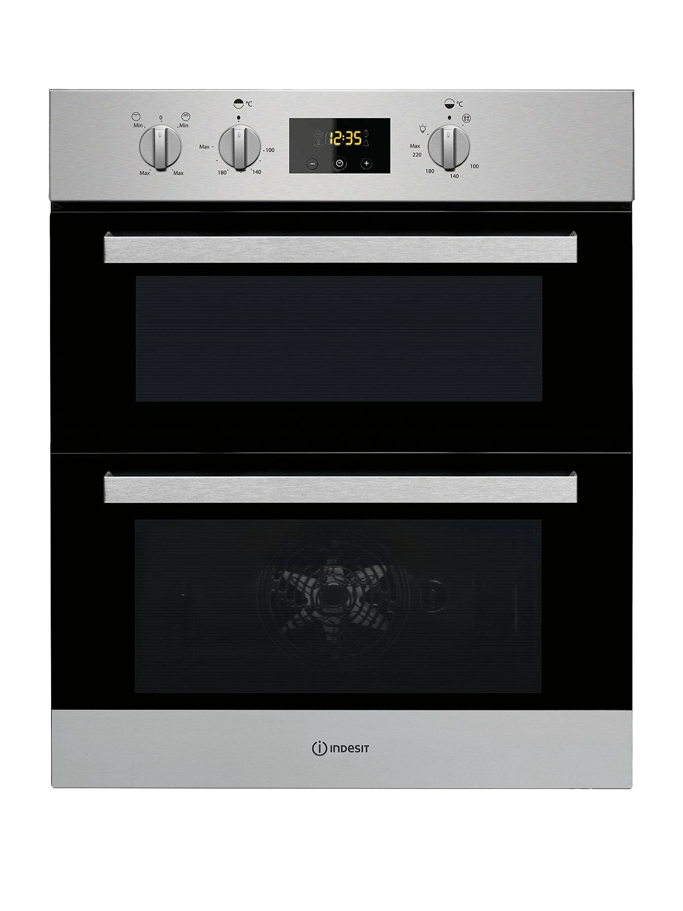 Indesit Aria IDU6340IX Built-Under Double Electric Oven - Stainless Steel