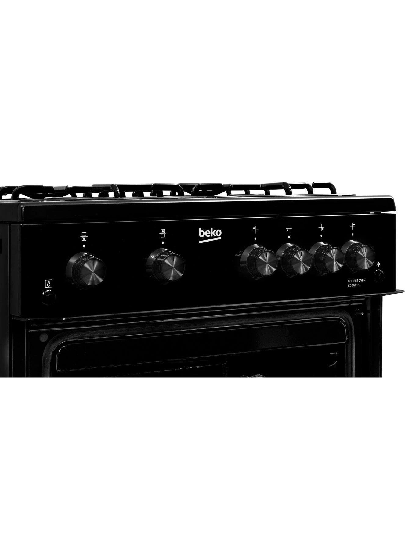 Beko KDG611K 60cm Wide Double Oven Gas Cooker With Full Width Gas Grill - Black - Image 5