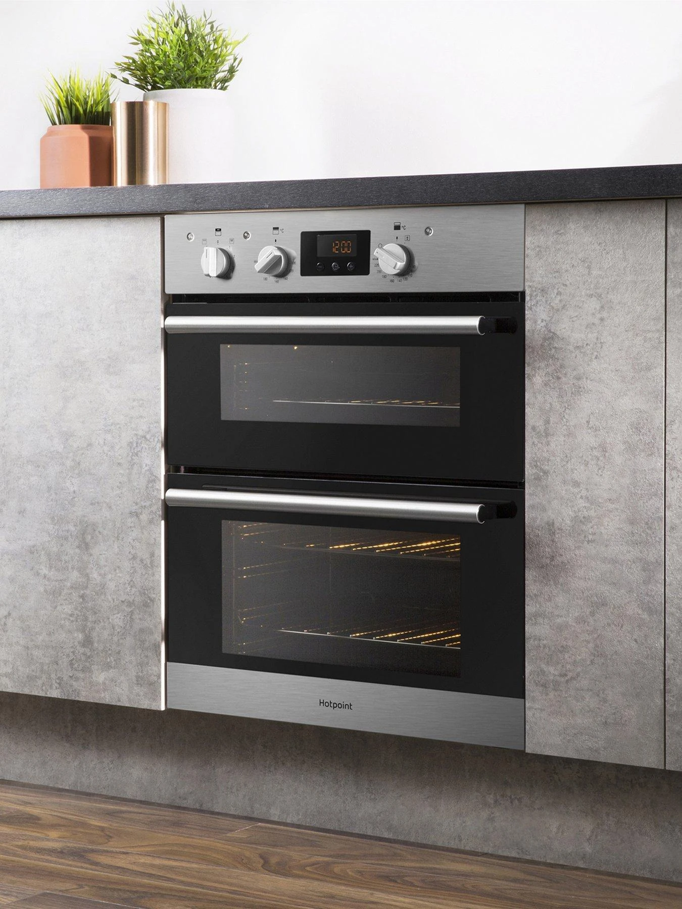 Hotpoint Class 2 DU2540IX 60cm Built-Under Double Electric Oven - Stainless Steel - Image 2