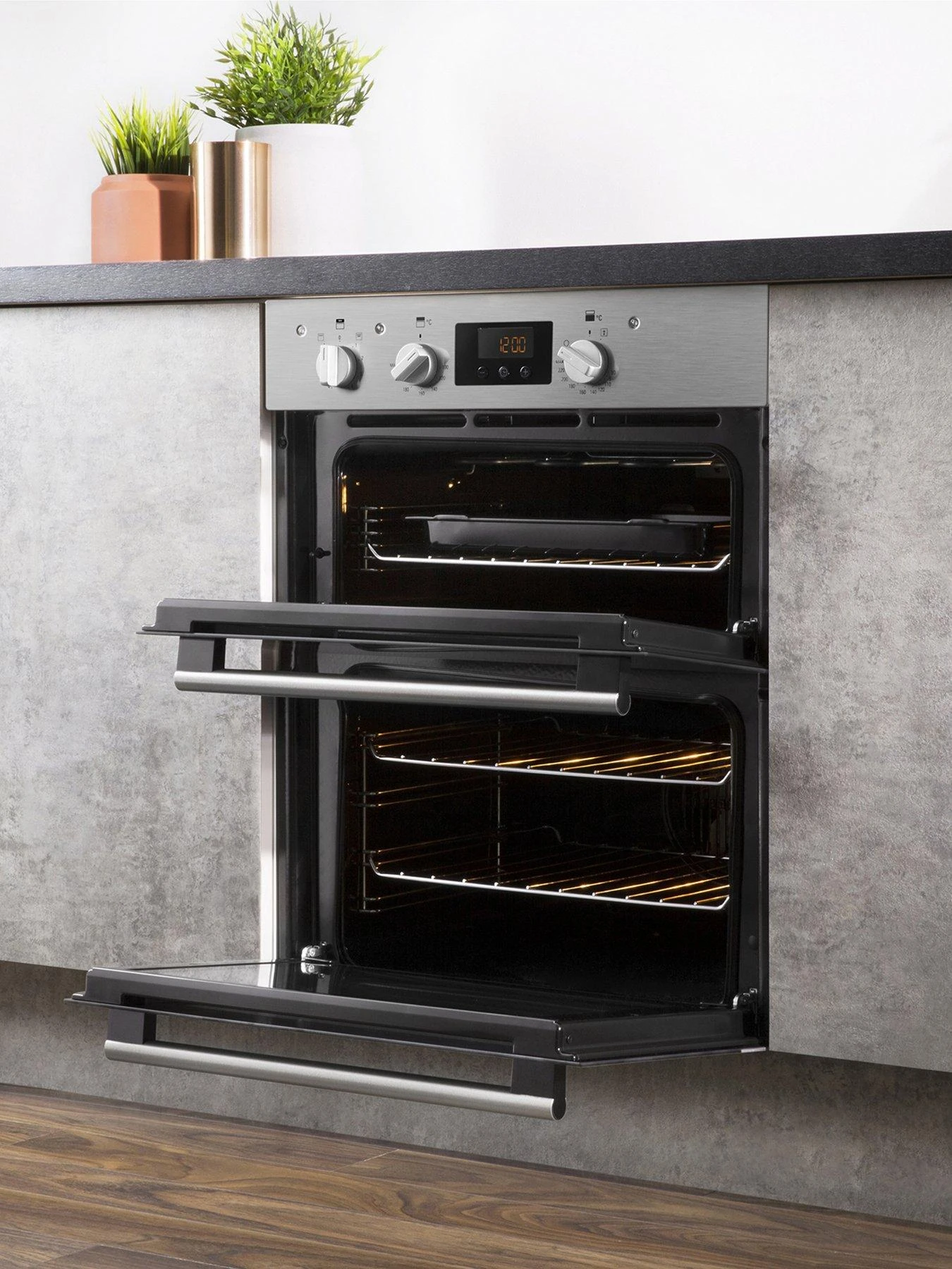 Hotpoint Class 2 DU2540IX 60cm Built-Under Double Electric Oven - Stainless Steel - Image 4