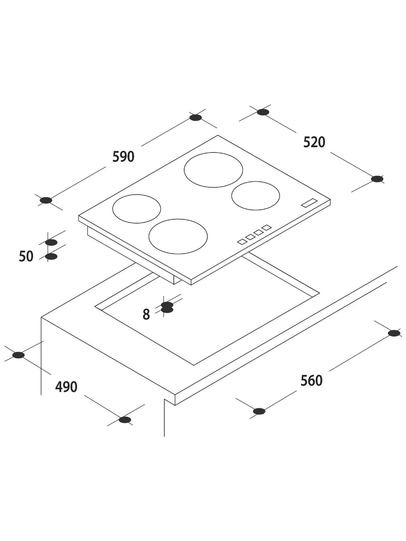 Hoover H-HOB 500 CERAMIC HH64BV 60cm Ceramic Hob With Optional Installation - Black - Image 6