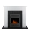 Adam Fires & Fireplaces Chessington Fireplace In White & Black With Eclipse Black Electric Fire