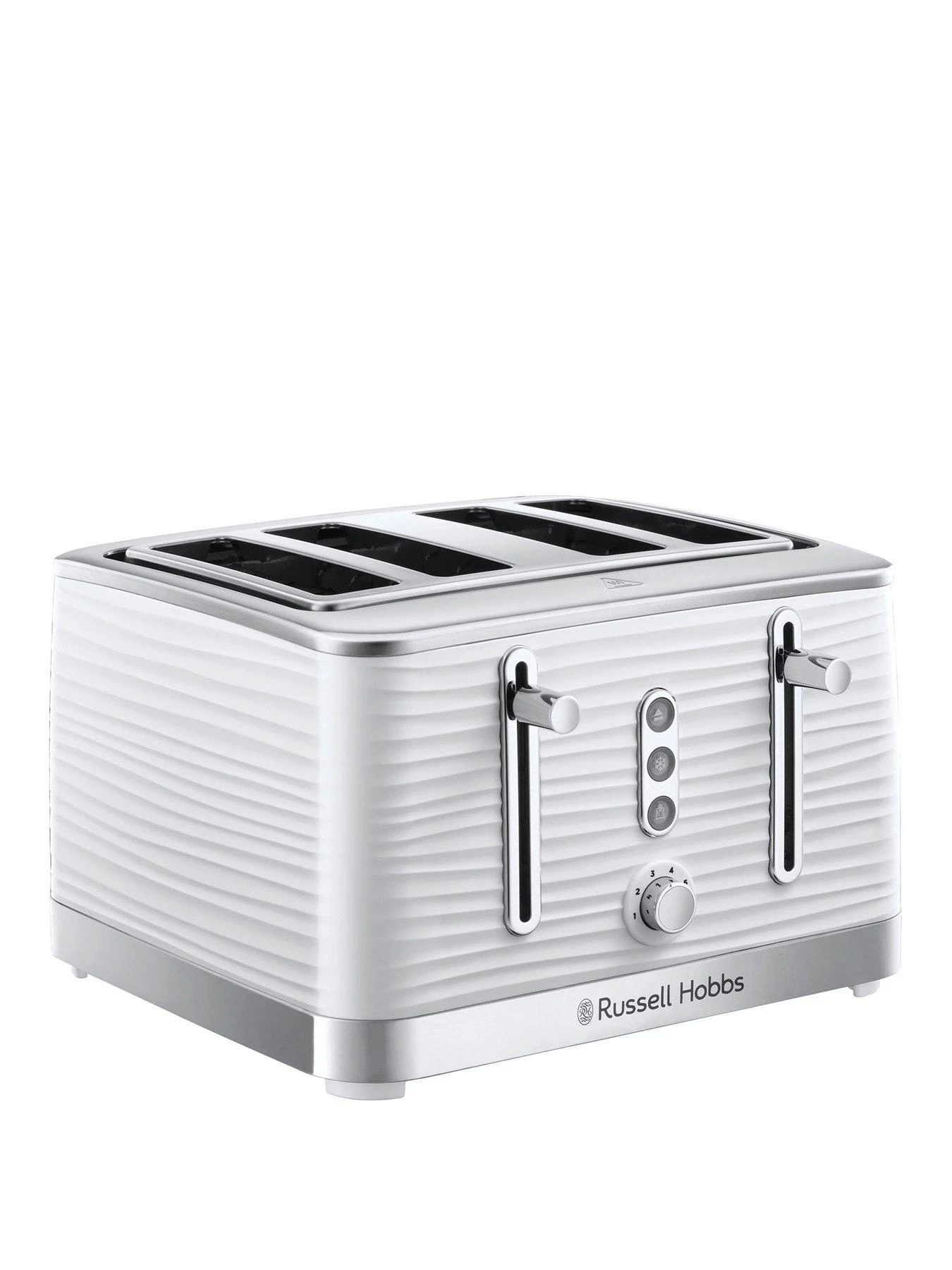 Russell Hobbs Inspire 4 Slice White Textured Plastic Toaster - 24380