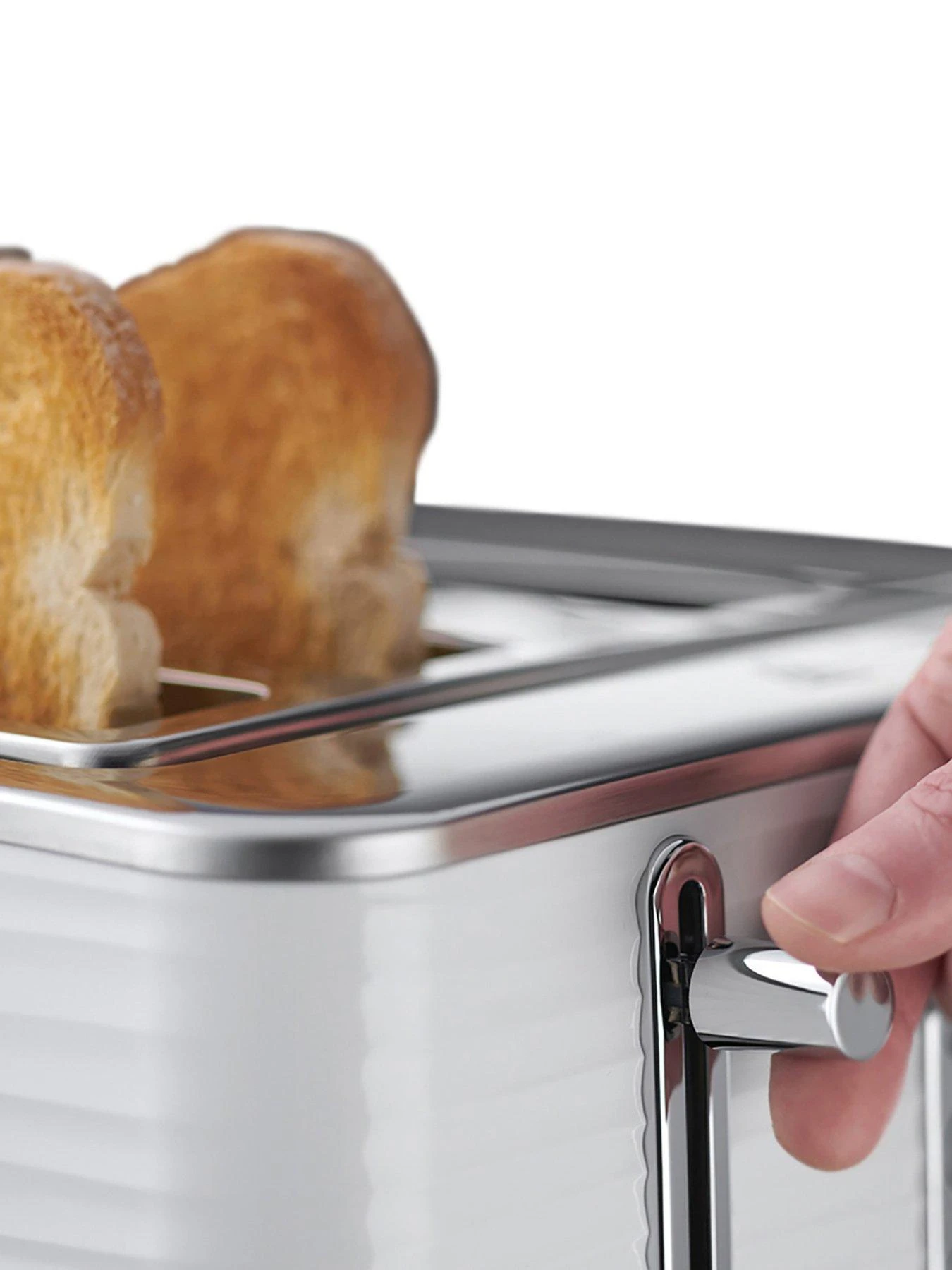 Russell Hobbs Inspire 4 Slice White Textured Plastic Toaster - 24380 - Image 6