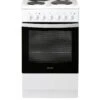Indesit IS5E4KHW 50cm Electric Solid Plate Single Oven Cooker - White