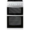 Indesit ID5V92KMW 50cm Electric Twin Cavity Single Oven Cooker - White