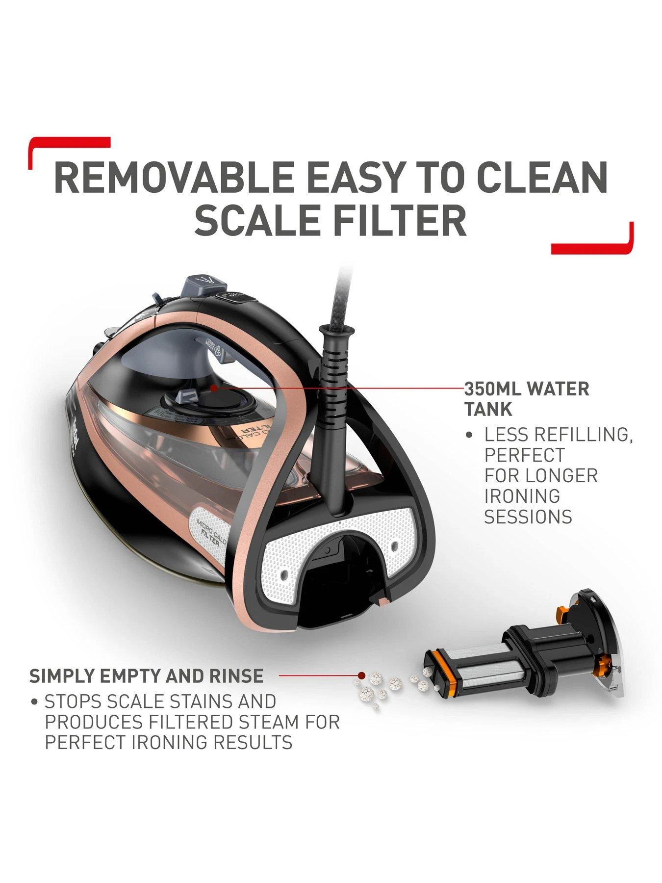 Tefal Steam Iron 350ml Ultimate Pure AntiScale FV9845 - Image 4