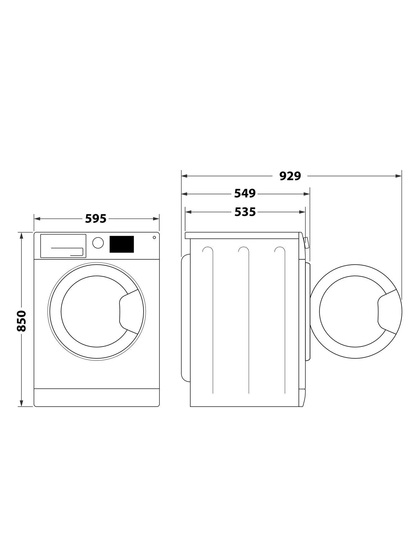 Indesit IWDD7123 1200 Spin, 7kg Wash, 5kg Dry Washer Dryer - White - Image 2