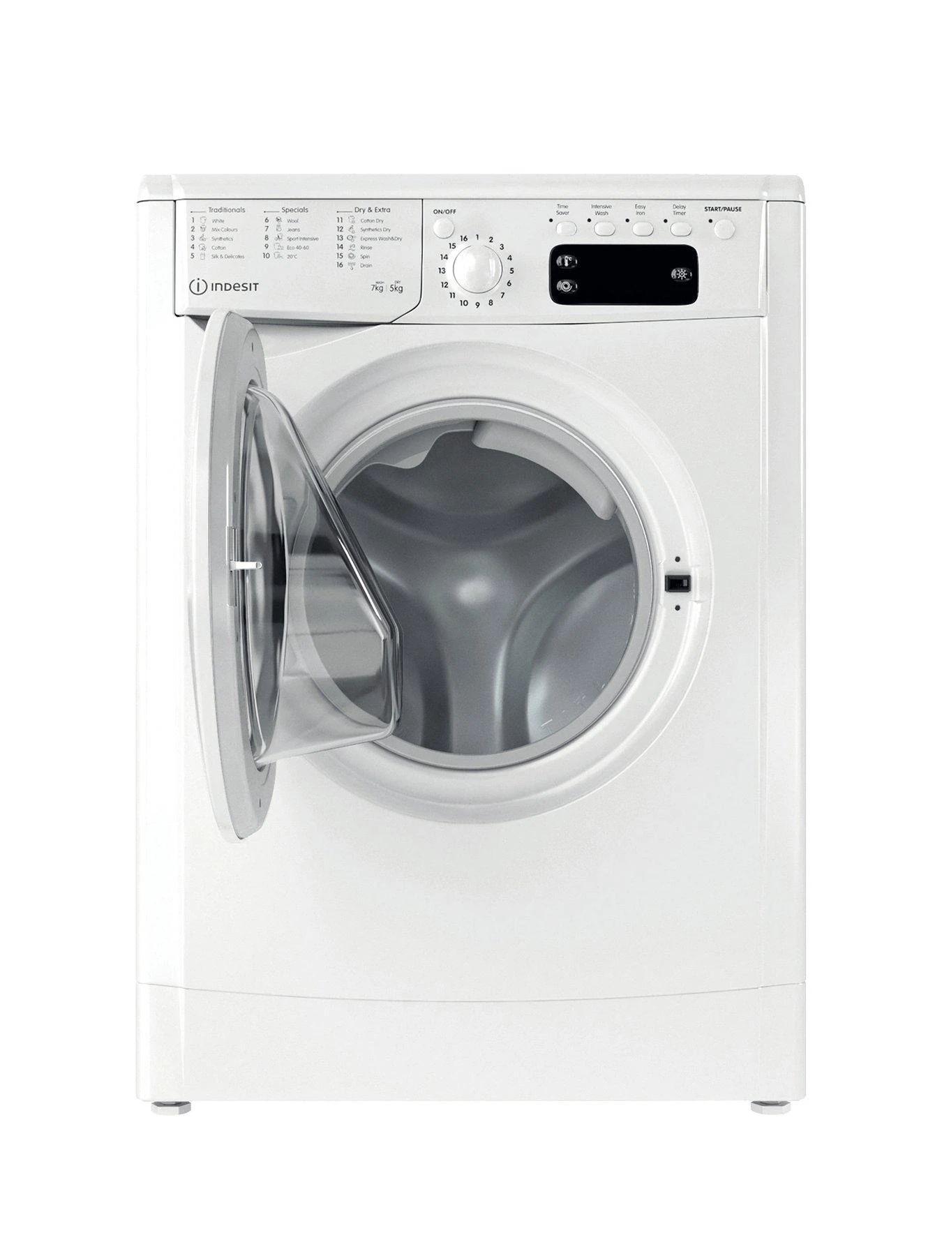 Indesit IWDD7123 1200 Spin, 7kg Wash, 5kg Dry Washer Dryer - White - Image 3
