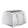 Russell Hobbs Honeycomb 4 Slice White Plastic Toaster - 26070