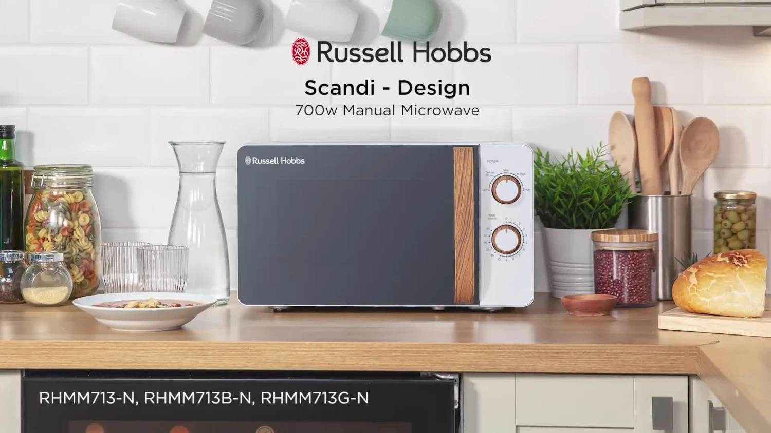 Russell Hobbs RHMM713G Scandi Compact Grey Manual Microwave - Image 8