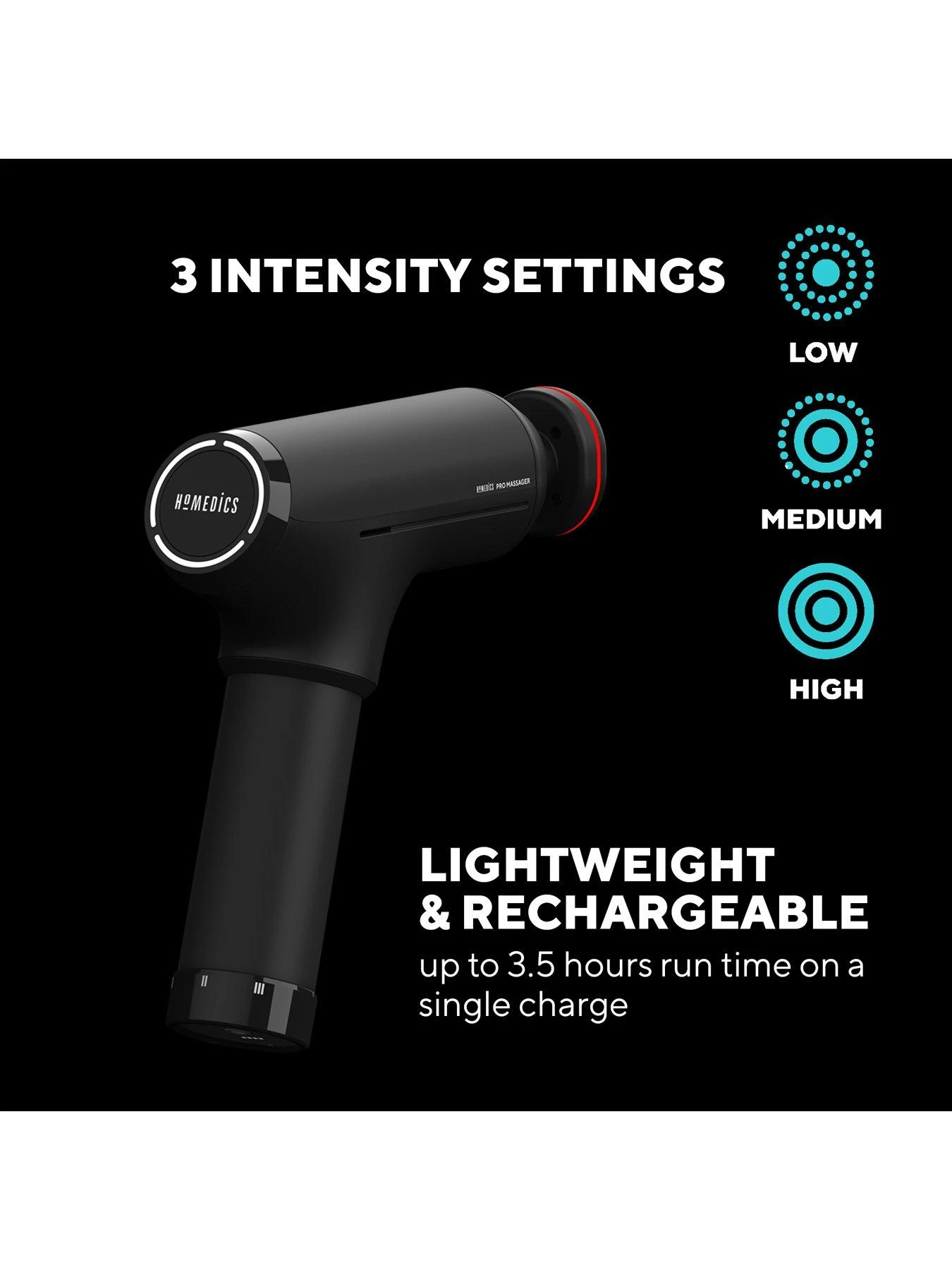 Homedics Sports Recovery Massage Gun With Heat - Image 3