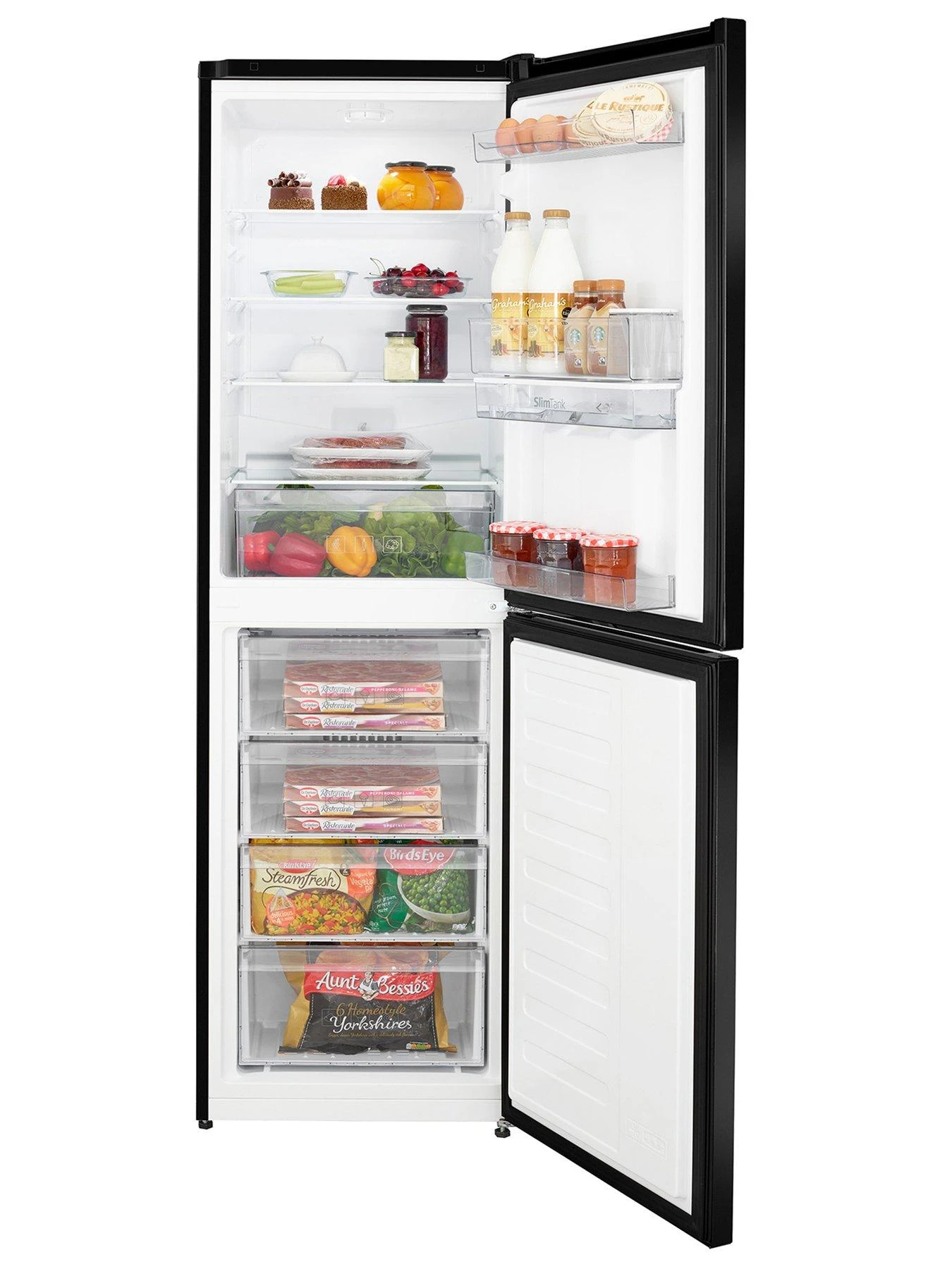 Beko CFG3582DB 54.5cm Wide Frost-Free Fridge Freezer With Water Dispenser - Black - Image 2