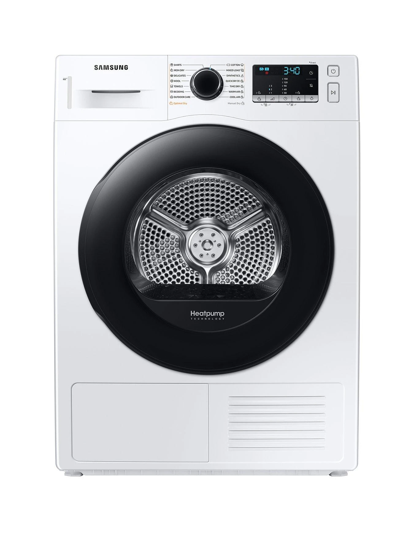 Samsung Series 5 DV90TA040AE/EU OptimalDry™ Heat Pump Tumble Dryer - 9kg Load A++ Rated - White