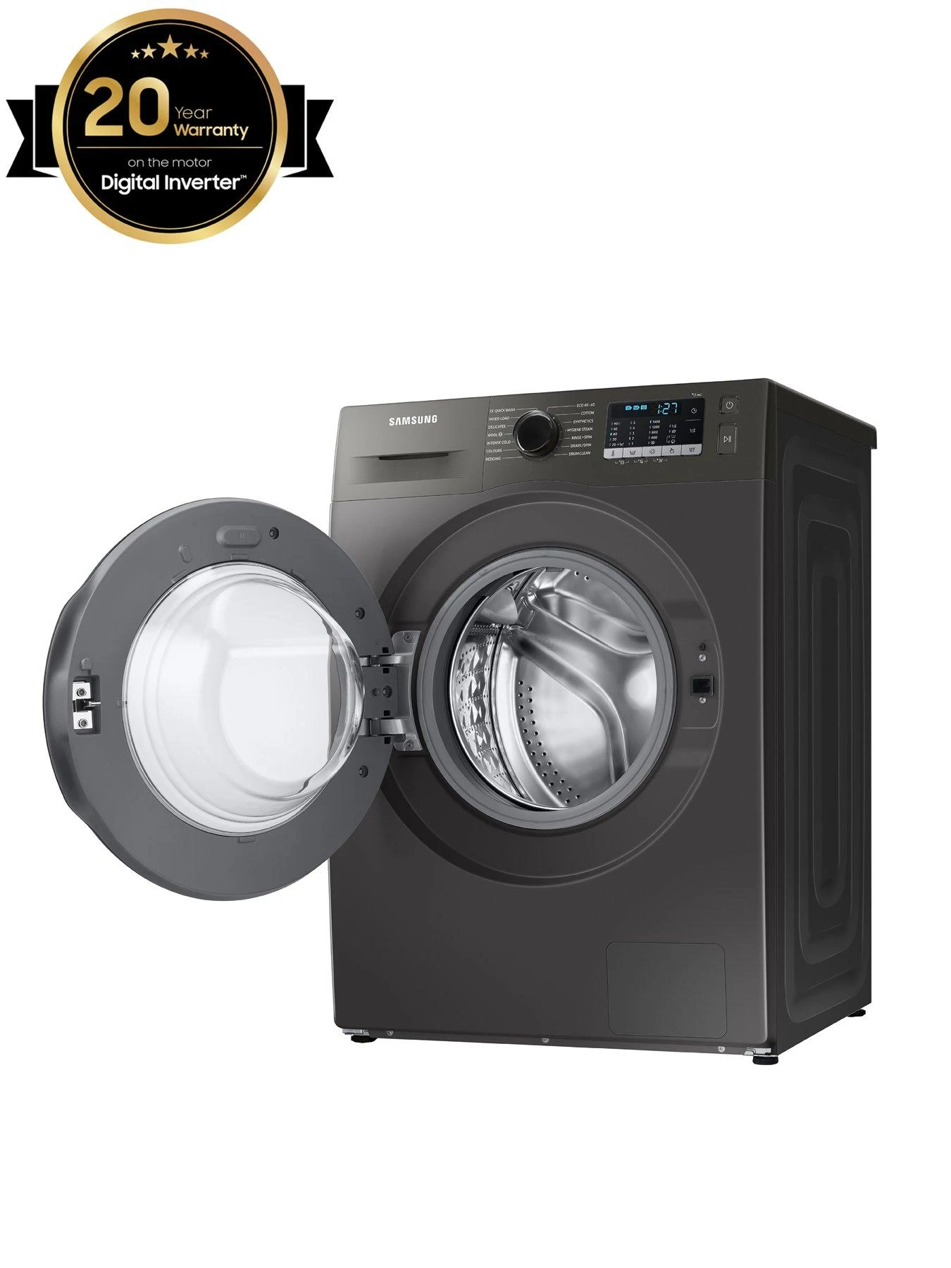 Samsung Series 5 WW80TA046AX/EU ecobubble™ Washing Machine - 8kg Load 1400rpm Spin B Rated - Graphite - Image 2