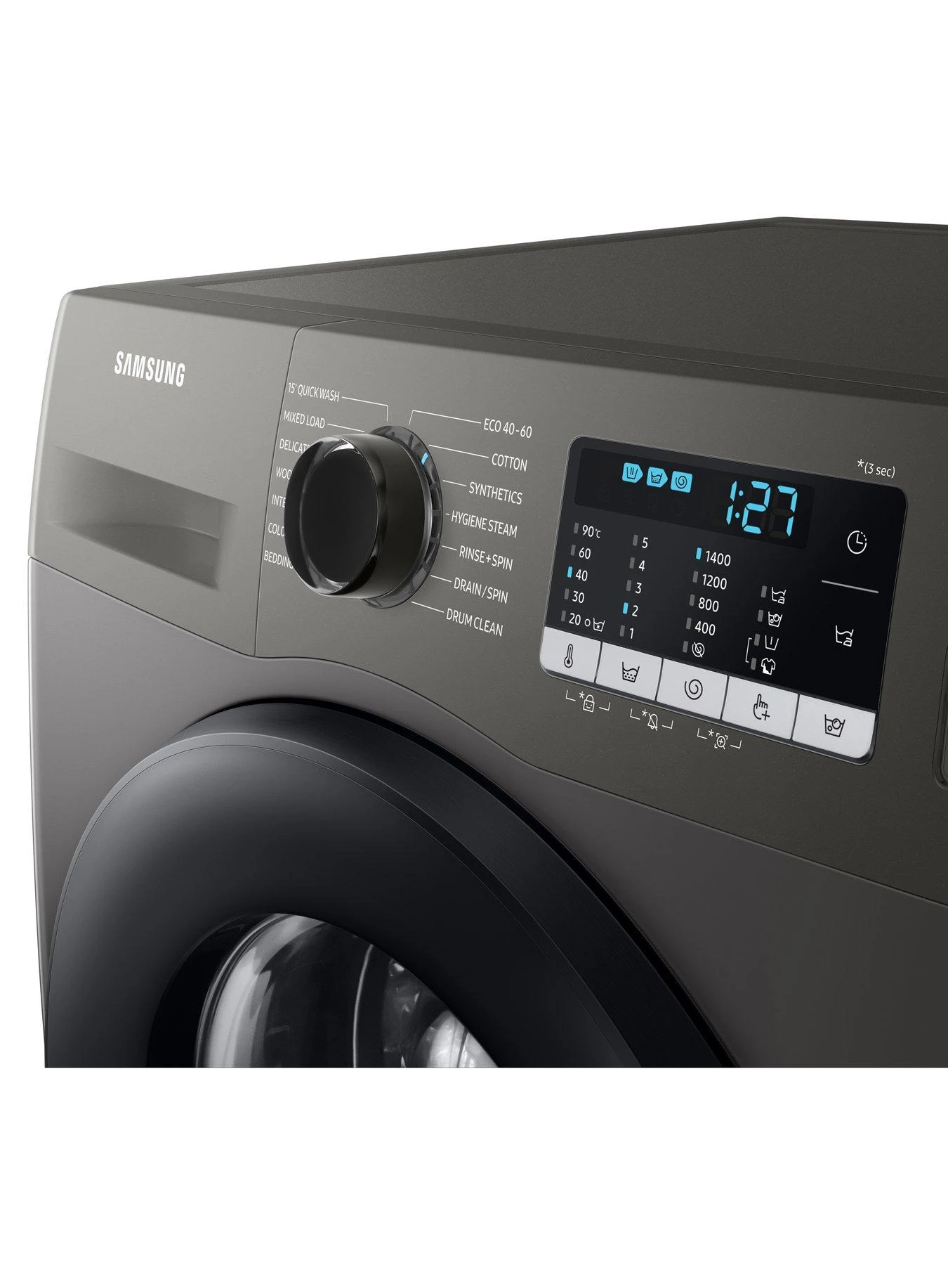Samsung Series 5 WW80TA046AX/EU ecobubble™ Washing Machine - 8kg Load 1400rpm Spin B Rated - Graphite - Image 6