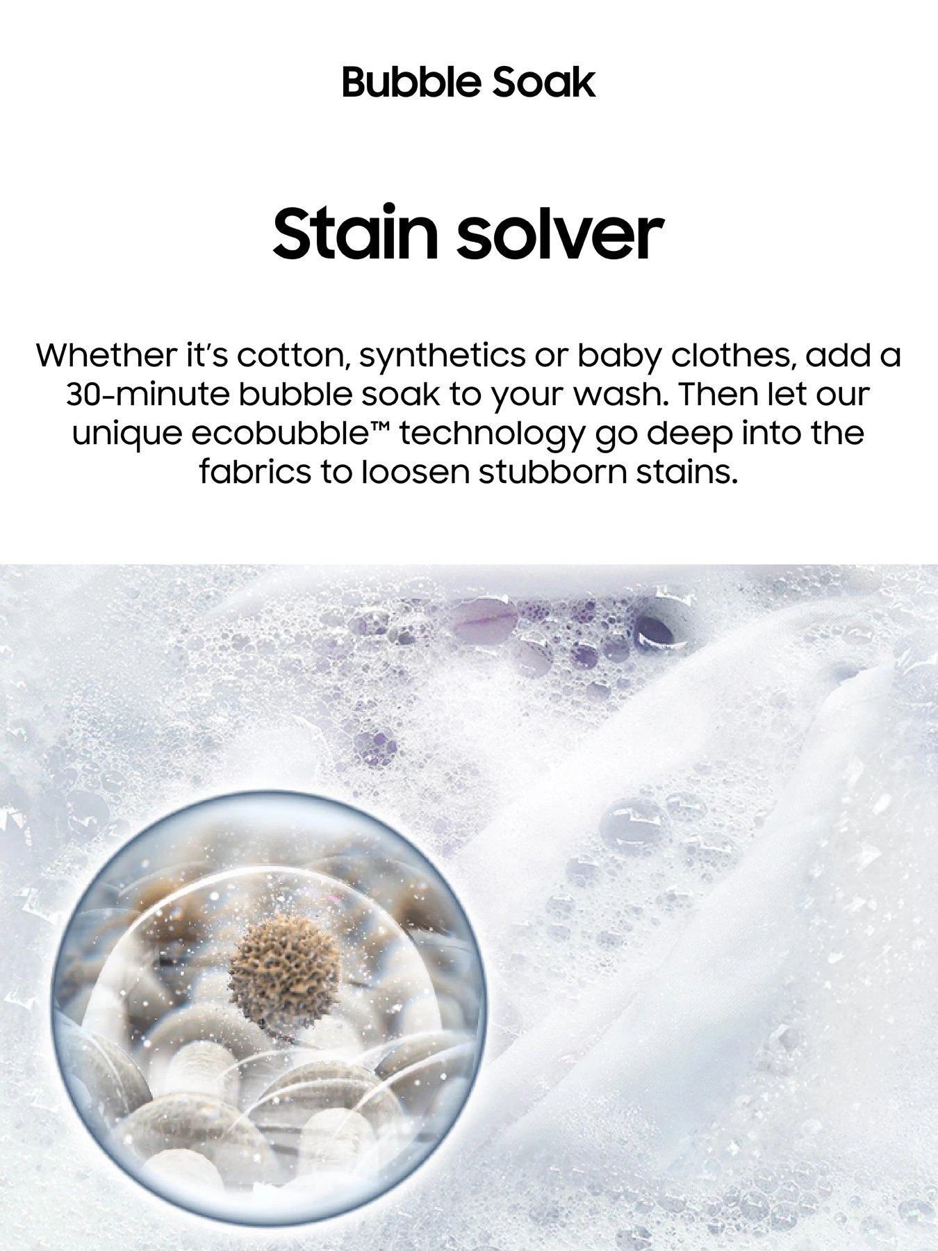 Samsung Series 5 WW70TA046TE/EU With Ecobubble™ 7kg Washing Machine, 1400rpm, B Rated - White - Image 6