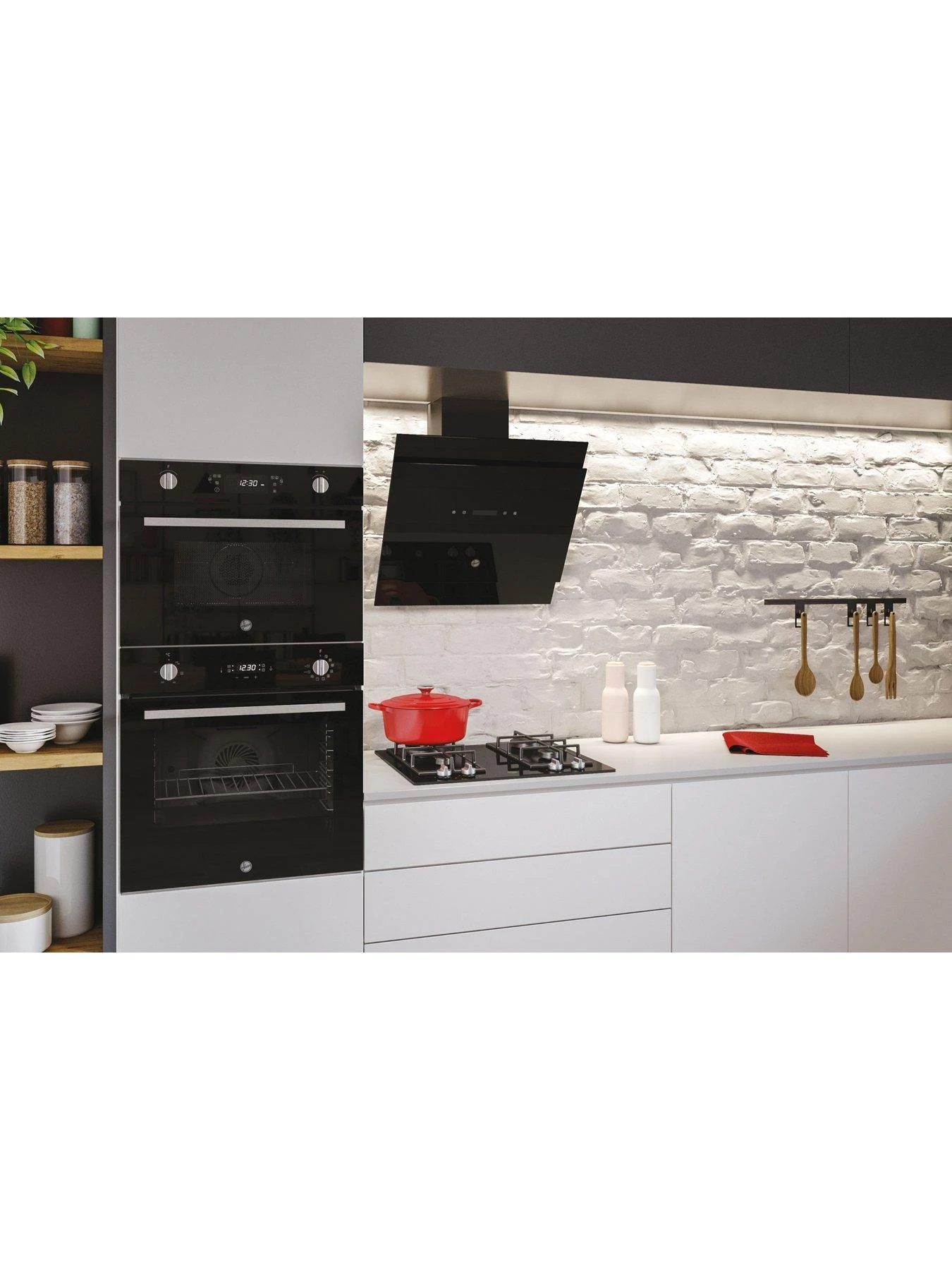 Hoover H-HOOD 500 HDG6DCK3B 60cm Angled Glass Hood - Black - Image 3