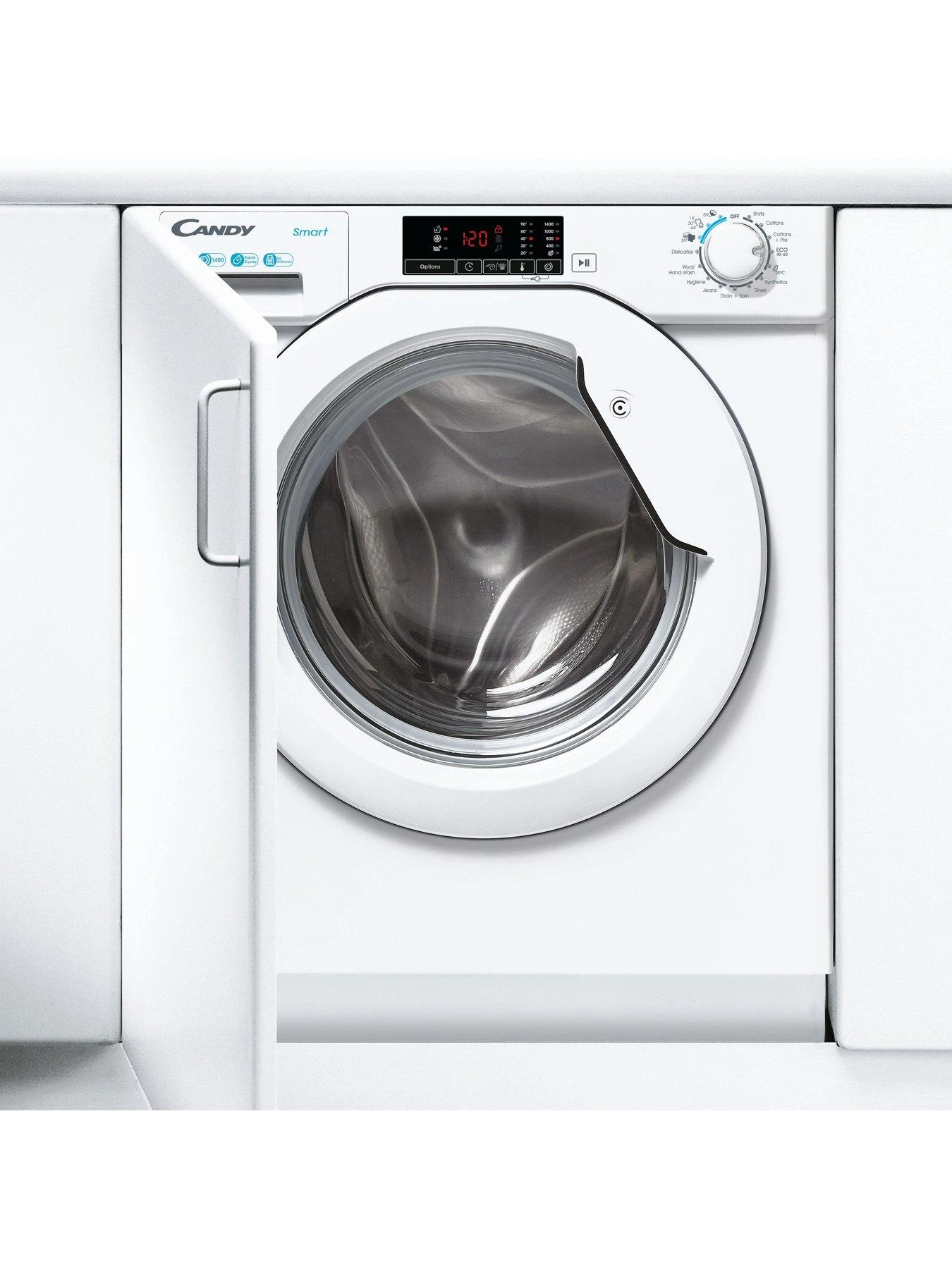Candy CBW 48D1E 8kg Load Integrated Washing Machine With 1400 Rpm Spin - White - Image 2