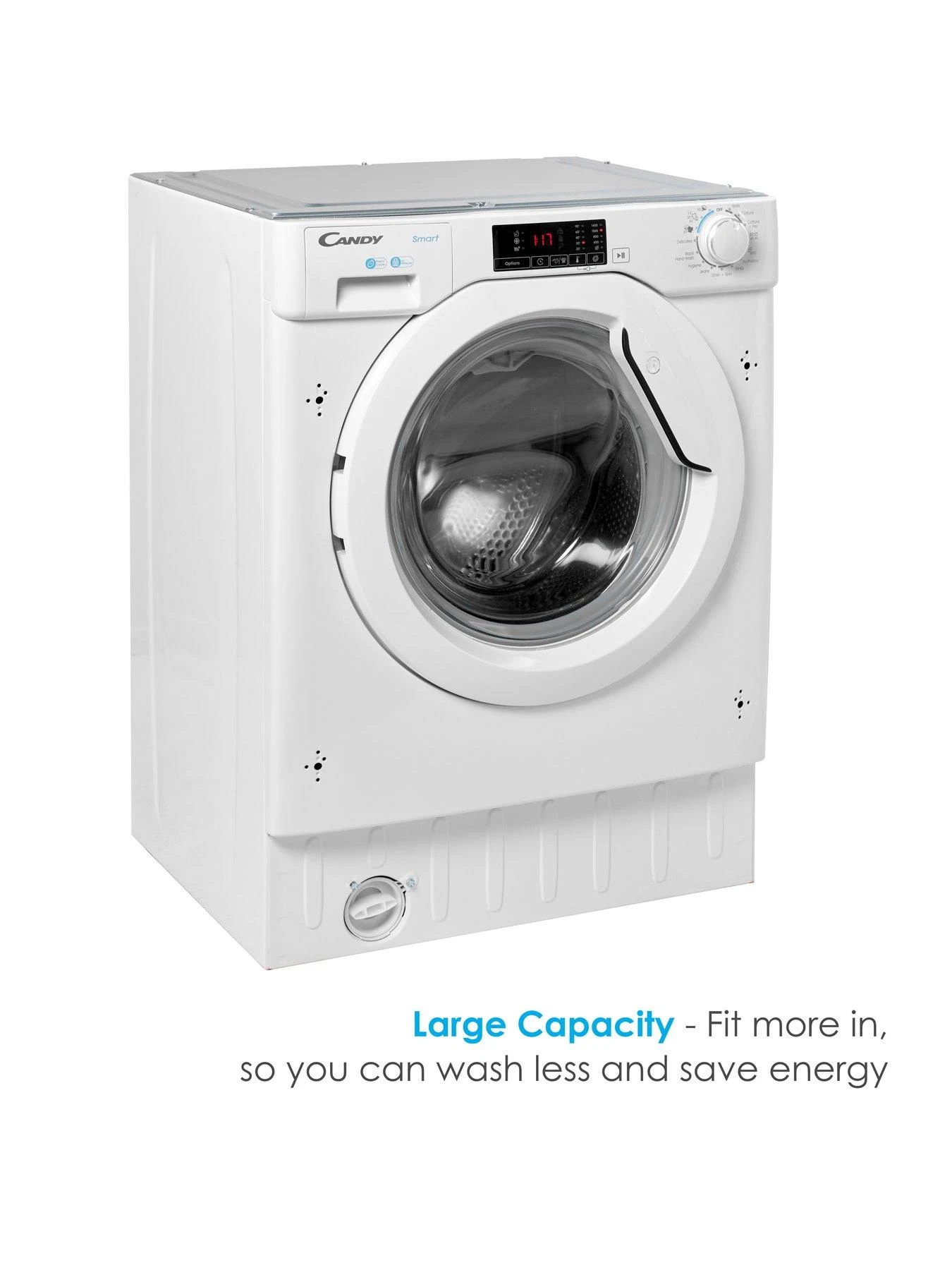Candy CBW 48D1E 8kg Load Integrated Washing Machine With 1400 Rpm Spin - White - Image 3