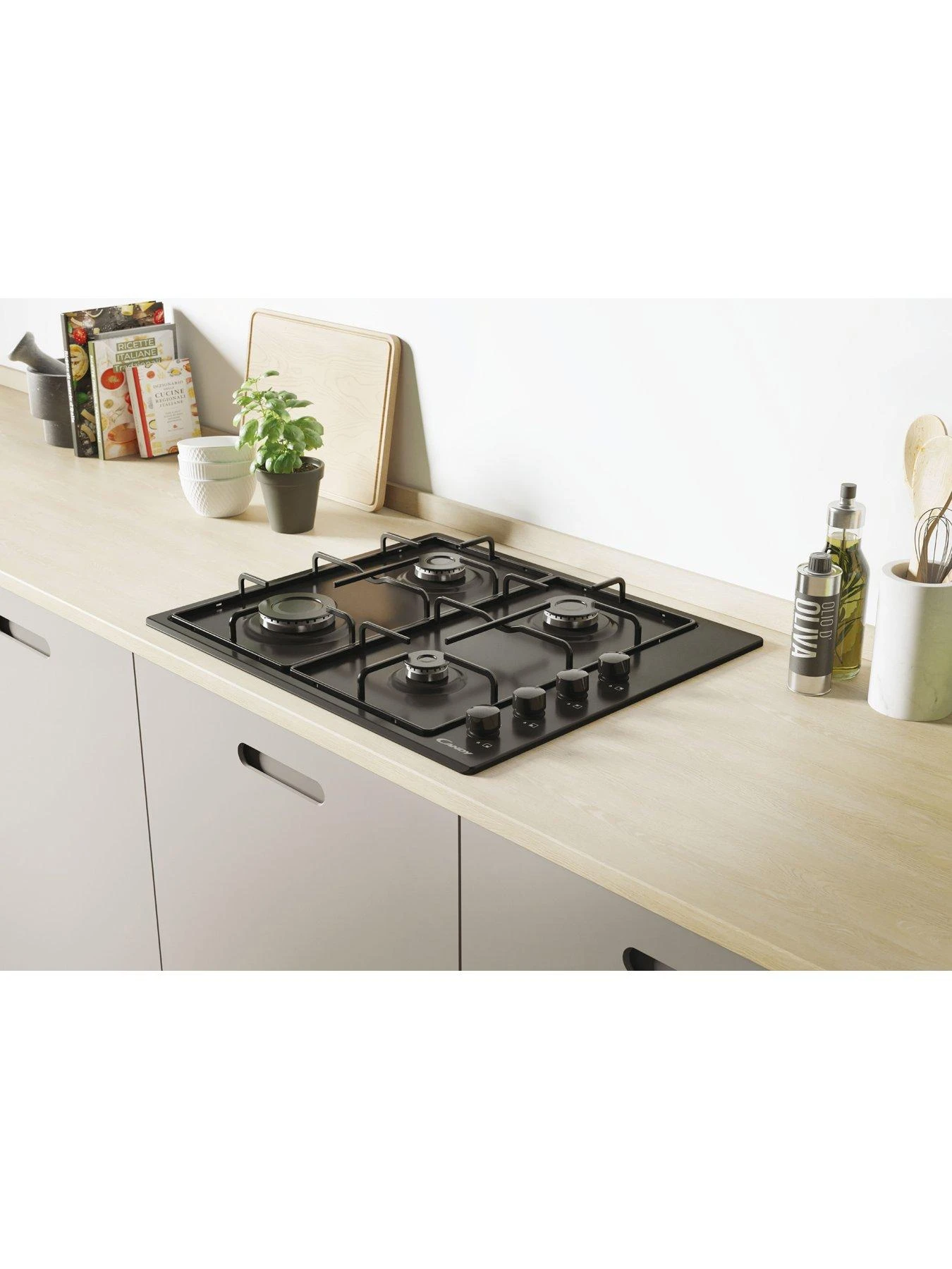 Candy CHW6LBB 60cm Gas Hob - Black - Image 3