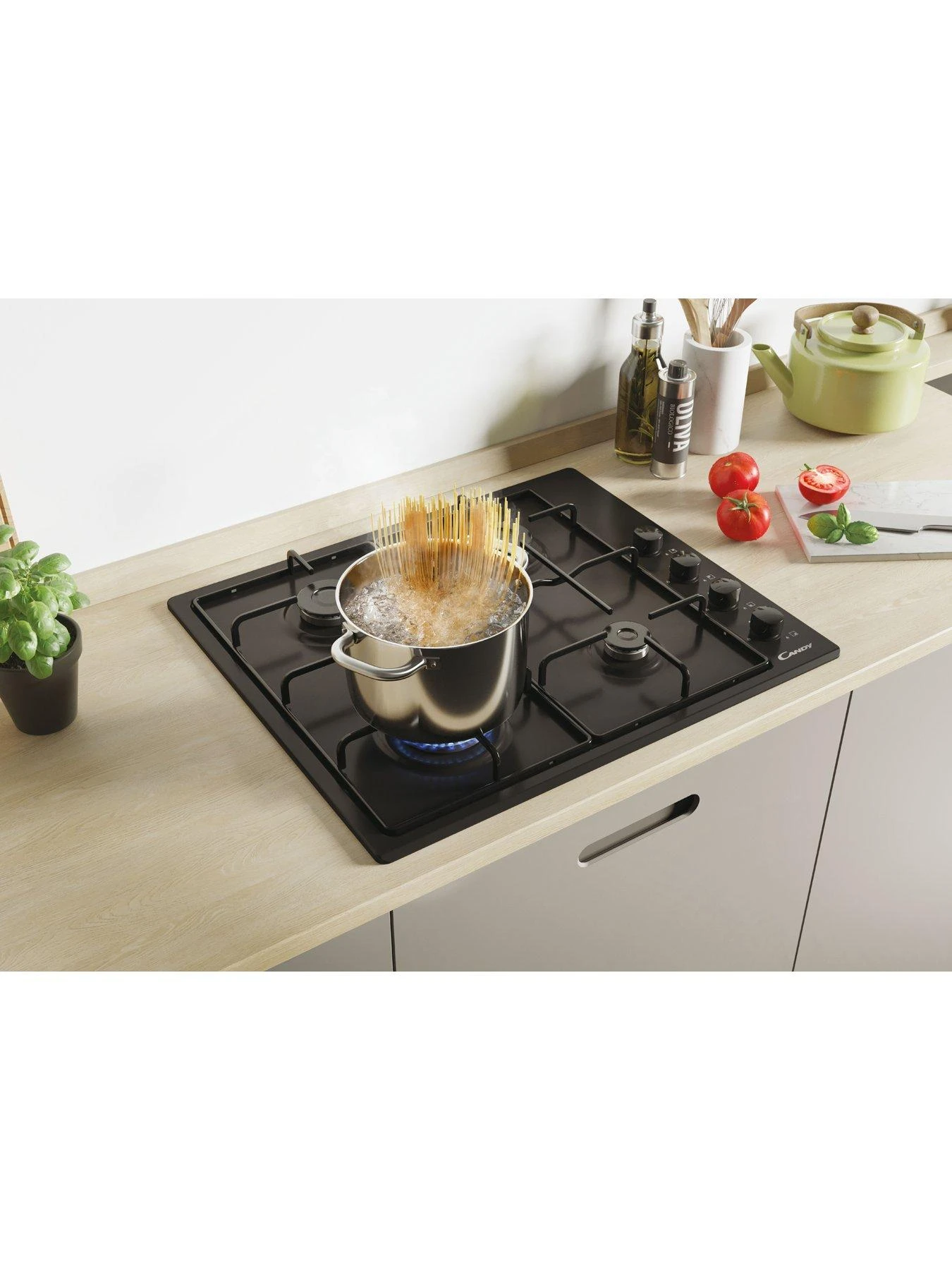Candy CHW6LBB 60cm Gas Hob - Black - Image 4