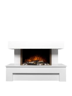 Adam Fires & Fireplaces Havana White Electric Suite With Remote