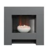 Adam Fires & Fireplaces Cubist Grey Electric Suite