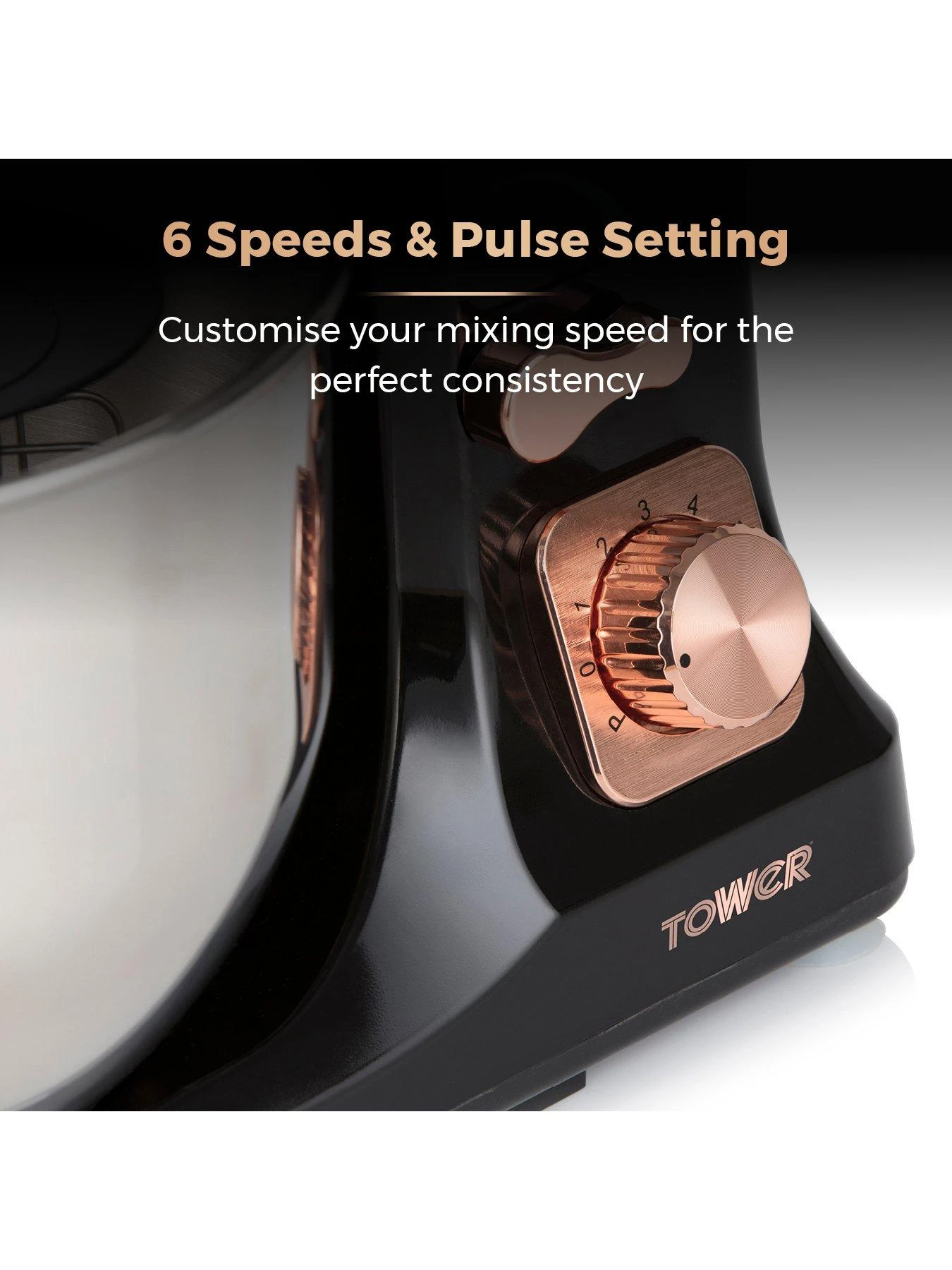 Tower 1000W Stand Mixer - Rose Gold - Image 6