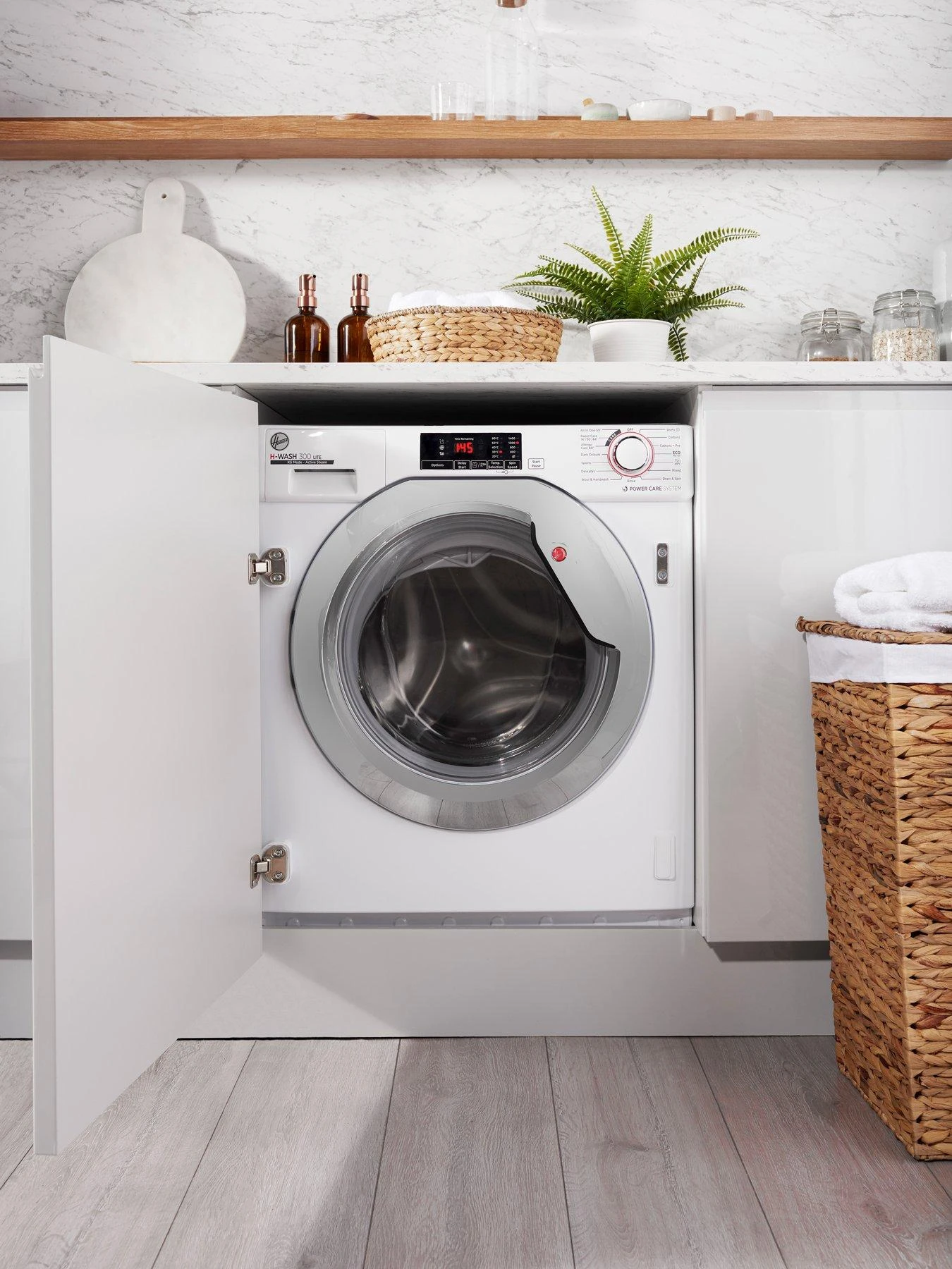 Hoover H-WASH 300 HBWS 49D1ACE Integrated 9kg Load Washing Machine With 1400 Rpm Spin - White - Image 3