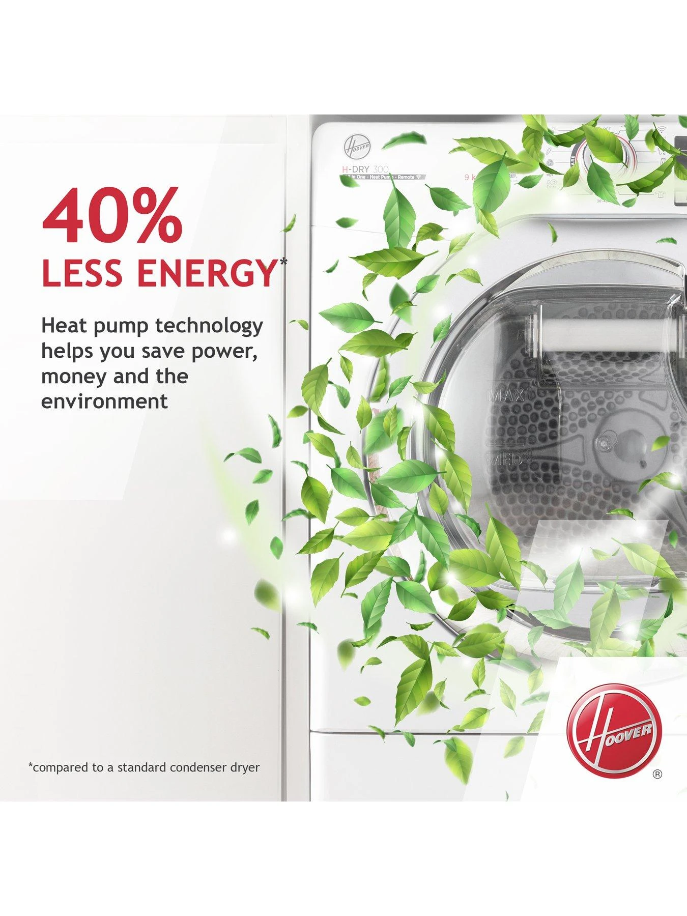 Hoover BATD H7A1TCE-80 7kg Load A+ Rated Fully Integrated Heat Pump Tumble Dryer - White - Image 4