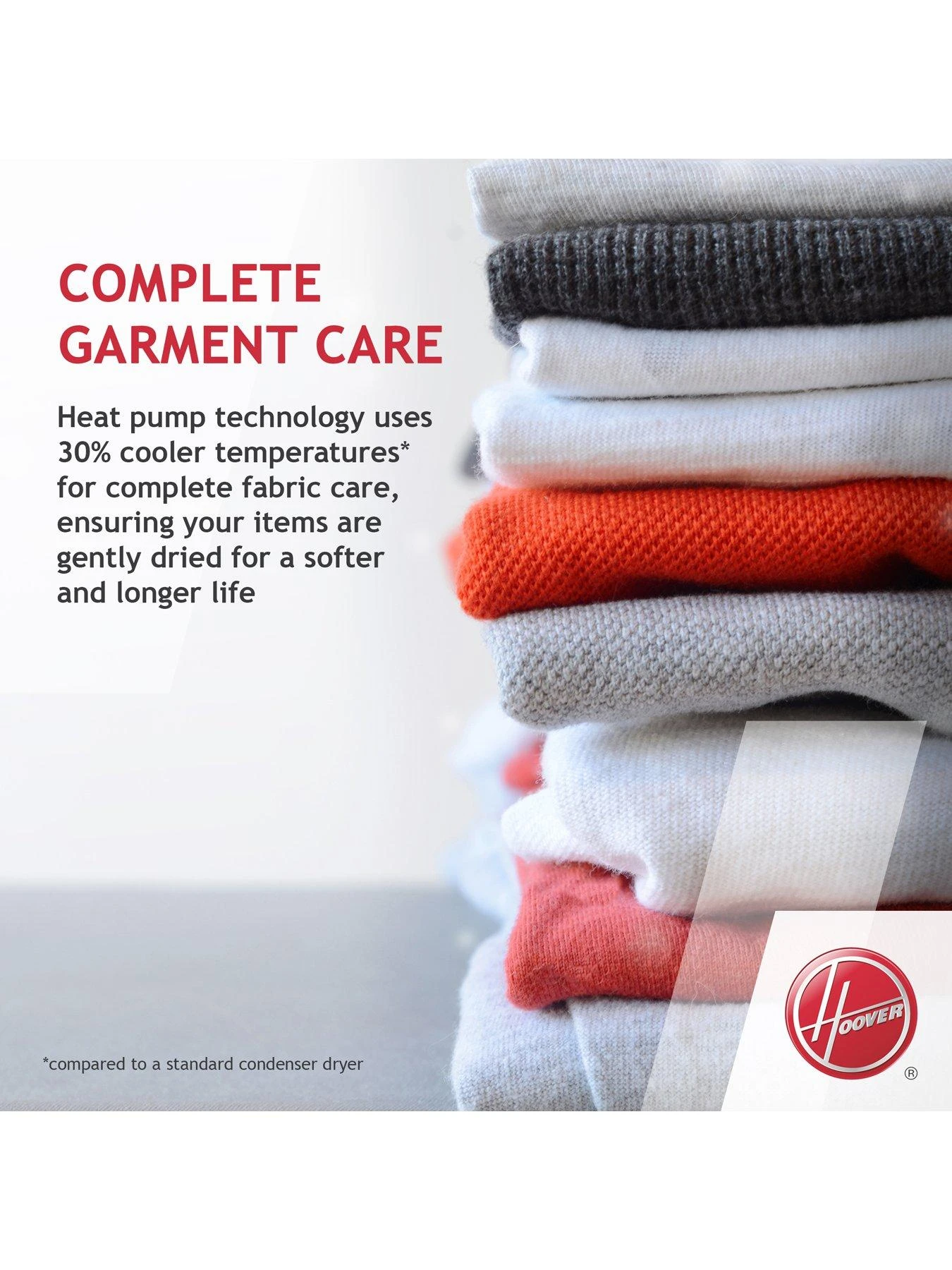 Hoover BATD H7A1TCE-80 7kg Load A+ Rated Fully Integrated Heat Pump Tumble Dryer - White - Image 5