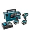 Makita 18V LXT Cordless Combi Drill & Impact Driver With 2x 5Ah Batteries, Fast Charger & Case