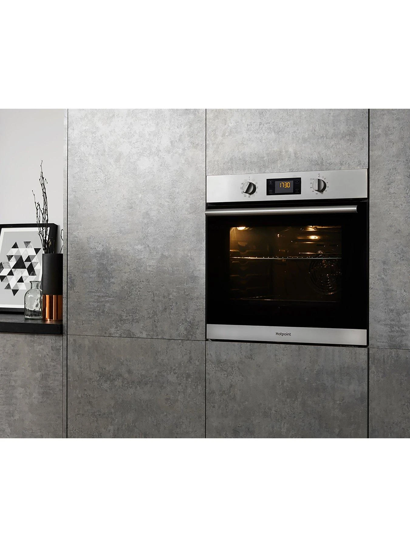Hotpoint SA2840PIX Built-In 60cm Width, Electric Single Oven - Stainless Steel - Image 2
