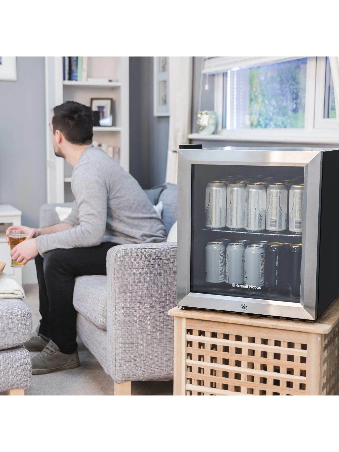 Russell Hobbs RHGWC3SS-C-LCK Beer & Wine Drinks Mini Fridge With Lock - Stainless Steel - Image 4