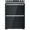 Hotpoint HDT67V9H2CW 60cm Wide Double Oven Electric Cooker With Ceramic Hob - White