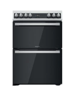 Hotpoint HDT67V9H2CW 60cm Wide Double Oven Electric Cooker With Ceramic Hob - White