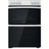 Indesit ID67V9KMW 60cm Wide Electric Double Oven Cooker With Ceramic Hob - White