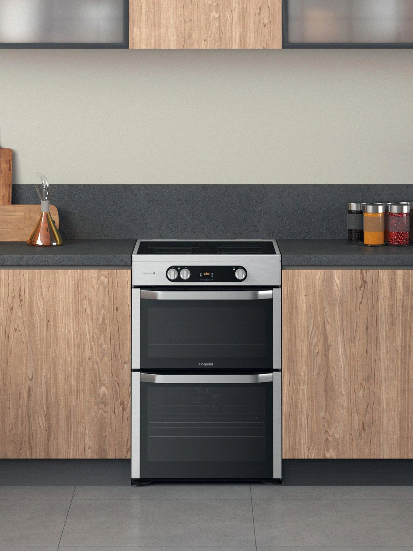 Hotpoint HDM67I9H2CX 60cm Wide Double Oven Electric Cooker With Induction Hob - Stainless Steel - Image 3