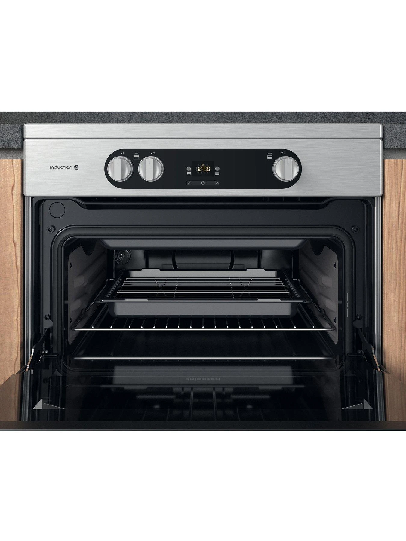 Hotpoint HDM67I9H2CX 60cm Wide Double Oven Electric Cooker With Induction Hob - Stainless Steel - Image 6