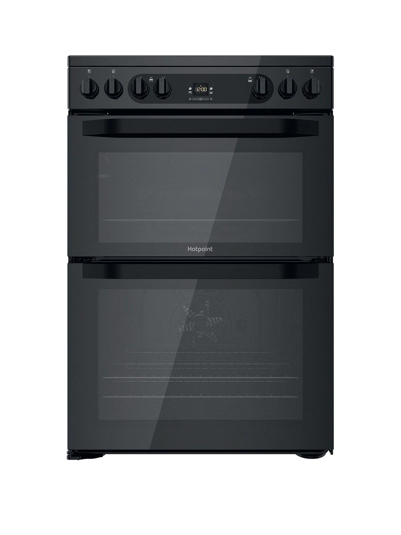 Hotpoint HDM67V92HCB 60cm Wide Double Oven Electric Cooker With Ceramic Hob - Black