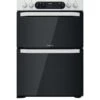 Hotpoint HDM67V9CMW 60cm Wide Double Oven Cooker With Ceramic Hob - White